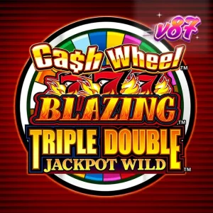 Tampilan visual mesin slot Cash Wheel Blazing 777 Triple Double Jackpot Wild dengan simbol klasik.