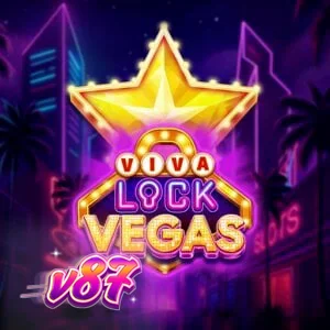 Tampilan antarmuka slot Viva Lock Vegas dengan simbol buah dan lampu neon